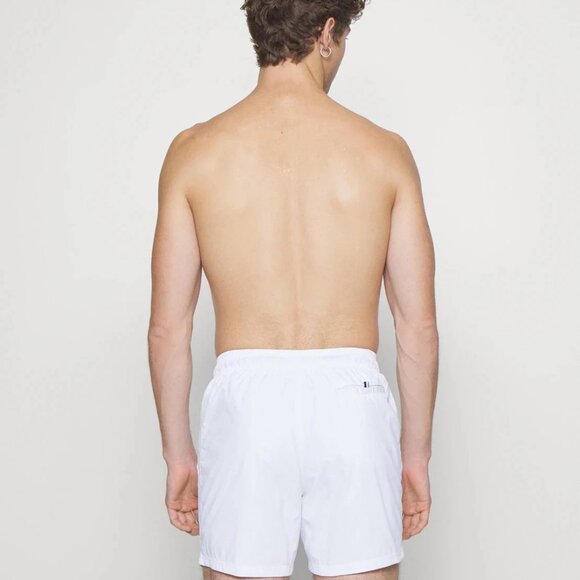 BOSS by Hugo Boss Men's Quick-Drying Large Contrast Logo Swim Shorts White Sz XL - Picture 4 of 4